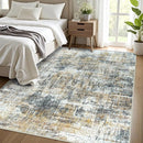 Area Rug Living Room Rugs: 5x7 Abstract Washable Rugs Ultra Soft Carpets with Non-Slip Backing Stain Resistant Carpet for Dining Room Table Bedroom Nursery Indoor Home Office Brown/Gray by TinyTreasures Baby Boutique