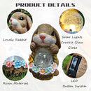 Solar Rabbit Garden Outdoor Statues,Resin Rabbit Figurine Carrying Flower Basket and Magic Orb with Solar LED Lights, Lawn Decor Outdoor Statue for Patio, Balcony, Yard Ornament by GreenHaven Gardens