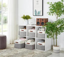 DECOMOMO Storage Baskets for Shelves - Fabric Closet Organizers and Storage Bins, Perfect Baskets for Organizing Closet Toys Nursery (Grey and White, Large - 4 Pack) by CozyNest Decor