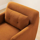 Modern Accent Chair with Terry Fabric, Upholstered Armchair with Spring Package Cushion & Solid Wood Frame, Comfy Lounge Chair for Living Room, Bedroom, or Reading Corner, Terry, Curry by CozyNest Decor