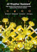 Brightown Outdoor Solar Garden Lights - 4 Pack LED Solar Flower Lights with Glowing Flowers & Stems, More Realistic, Bigger Solar Panel, Waterproof Solar Lights for Outside Yard Patio Home, Yellow by GreenHaven Gardens