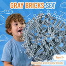 Strictly Briks Classic Brick Starter Kit – 96 Gray 2x4 Stud Pieces - Creative Building Set for Ages 3+ - Compatible with Major Brick Brands by TinyTreasures Baby Boutique
