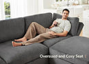 HONBAY Modular Sectional Sofa with Storage Corduroy U Shaped Sofa Modular Sectional Couches for Living Room,Dark Grey by CozyNest Decor
