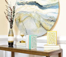 CNK Book Ends Bookends for Decorative Books Holder Bookend Shelves End Hold Heavy Duty Holders Stoppers Metal Stopper Cute Boho Bookshelf Holds Cookbook Office Home Set of 4 Bookends Pair White by CozyNest Decor