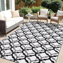OLANLY Reversible Outdoor Rug 5x8 ft Clearance, Waterproof Outdoor Plastic Straw Rug with Interlacing Pattern, RV Mat for Patio, Camping, Balcony, Deck, Backyard, Black & White by CozyNest Decor