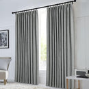 Macochico Pinch Pleated 100% Blackout Curtains Mid Grey Linen Curtains for Bedroom Living Room Farmhouse Thermal Insulated Window Panels Pleated Curtains with Hooks and Tieback 52”Wx72”L 1 Panel by CozyNest Decor