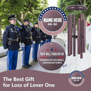 ASTARIN Personalized Wind Chimes for Memorial US Veteran, Deep Tone Wind Chimes for Loss of Loved One Brothers Sisters, Thank You Veteran Solider by CozyNest Decor
