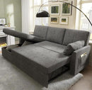 VanAcc Sleeper Sofa, Sofa Bed- 2 in 1 Pull Out Couch Bed with Storage Chaise, Sleeper Couch for Living Room, Grey Linen by CozyNest Decor