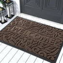 Yimobra Welcome Mat Outdoor, 29.5x17 Waterproof Front Door Mat Outside Entrance, All-Weather Non Slip Front Doormat, Low-Profile Entryway Mats Indoor, Porch and Patio, Coffee by CozyNest Decor