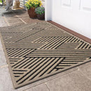 Front Door Mat Outside Entrance, Non Slip Rubber Backing, Trap Dirt and Moisture, Easy Clean Low Profile Welcome Floor Mats for Patio Porch Indoor Outdoor Entry Mat, 24x35 Inch, Brown by CozyNest Decor