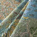NEWLAKE Cotton Patchwork Bedspread, 3-Piece Bedding Quilt Set with Real Stitched Embroidery, Reversible Matelasse Bed Coverlet Set,Green Farmhouse Garden,Queen Size by CozyNest Decor