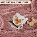 L'AGRATY Chunky Knit Blanket Throw - Soft Chunky Throw Blanket 60x80: 100% Hand Kintted Chenile Crochet Throw Blanket for Couch - Large Cable Knit Chunky Blanket for Home Decor(Rose Pink) by CozyNest Decor