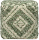 REDEARTH · Tufted Pouf Ottoman with Filler Textured Storage Cube Bean Bag Pouffe Footrest for Living Room, Bedroom, Nursery, Kidsroom; 100% Cotton (17.5"X17.5"X17.5", Solitaire Lozenge Kiwi) by CozyNest Decor