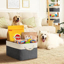 SIMPLE HOUSEWARE Large Fabric Storage Bin, 15.7" x 12" with Braided Handles, 3 Pack, Dark Gray by CozyNest Decor