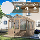 Mupater 6'x10' Wooden Greenhouse for Outdoor, Heavy Duty Green House Kit with Ventilated Window and Lockable Door, 6mm MWPC Panels for UV Protection, Walk-in Greenhouse for Backyard, Patio, Lawn by GreenHaven Gardens