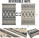 OLANLY Outdoor Rug Waterproof 8x10 ft, Reversible Outdoor Plastic Straw Rug, Boho Patio Rug, Indoor Outdoor Carpet, RV Mat Outside for Patio, Camp, Picnic, Balcony, Deck, Backyard, Black & Beige by GreenHaven Gardens