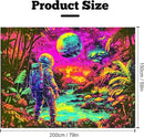BVBOX Astronaut Space Blacklight Tapestry 79"x59", UV Reactive Astronaut Tropical Rainforest Universe Galaxy Planet Glow in Dark Tapestries, Black Light Neon Upright Poster Wall Hanging Backdrop Decor for Bedroom Living Room by CozyNest Decor
