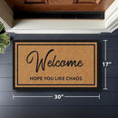 Barnyard Designs Natural Coco Coir Heavy Duty Backing Doormat - Large Cute Non-Slip Front Door Welcome Mat for Outside Entrance or Porch Entry, Brown (17x30, Chaos) by CozyNest Decor