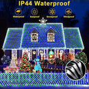 KNONEW Christmas Net Lights 360 LEDs 13ft x 9.8ft Outdoor Mesh Lights Connectable Waterproof 8 Modes & Timer Plug-in Net Fairy Lights for Bushes Garden Party Wedding Holiday,Blue and Green by GreenHaven Gardens