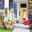 2 Set Hawaiian Luau Porch Goose Outfit for Lawn 23'' Plastic Goose Clothes Costume Summer Outdoor Decor(Dot Bikini) by GreenHaven Gardens