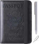Passport Holder Cover Wallet Travel Essentials Leather Rfid Blocking Case Vacation Luggage Must Haves Travel Accessories for Men Women (116