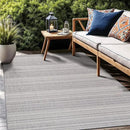 Stripe Outdoor Rug 5x7 Washable Outside Carpet for Indoor Patio Porch Waterproof Easy Cleaning Non Shedding Area Rugs Gray 5 x 7 by CozyNest Decor