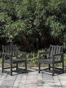 Patio Dining Chair Set of 2, HDPE Outdoor Dining Chair, Ergonomic HDPE Dining Chairs with Deep Seating, All Weather Outdoor Chairs Furniture for Backyard, Deck, Garden, Poolside, Obsidian by CozyNest Decor