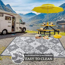 Pauwer Reversible Outdoor Rug, 6'x9', Waterproof, Polypropylene, Clover Grey, Area Rug for Patio, RV, Camping, Picnic, Backyard, Deck, Balcony, Porch by GreenHaven Gardens