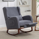 Rocking Chair Nursery,Teddy Nursery Rocking Chairs with Foot Rest, Sherpa Glider Rocker Nursing Chair with High Back for Nursing, Living Room, Bedroom, Dark Grey by TinyTreasures Baby Boutique