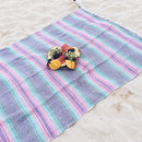 Del Mex Classic Mexican Blanket, Large Authentic Woven Falsa Throw (70"x50"), Artisan Southwest Décor for Beach, Yoga, Outdoors (Mint/Pink/Gray) by CozyNest Decor