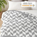 Snuggle Sac Chevron Throw Blanket for Couch, Reversible Super Soft Warm Blankets Cozy Knit Fuzzy Plush Lightweight Throws for Sofa, Bed, Camping,Grey,50x60 inches by TinyTreasures Baby Boutique