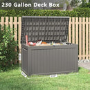 KAMABOKO 230 Gallon Outdoor Storage Box, Resin Deck Boxes Indoor and outdoor, Waterproof Storage Box Lockable Lid for Garden Tools, Package Delivery, Patio Cushions, Grey by CozyNest Decor