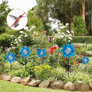 Hausse 10 Pack Reflective Pinwheels with Stakes, Extra Sparkly Pin Wheel for Garden Decor, Bird Repellent Devices Deterrent to Scare Birds Away from Yard Patio Farm, Blue by CozyNest Decor