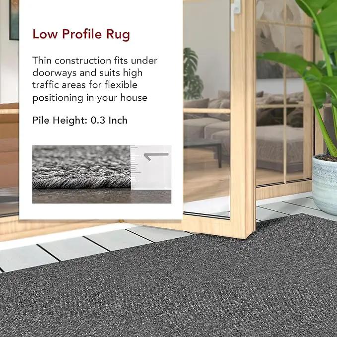nuLOOM 5' x 8' Solid Hand Braided Indoor/Outdoor Area Rug, Pet-Friendly, High Traffic, Weather Resistant, for Patio, Balcony, Bedroom, Living Room, Dining Room, Wynn Charcoal, photo 5 of 7