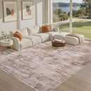 Area Rug for Living Room: 8x10 Washable Neutral Abstract Modern Soft Rugs Non Slip Indoor Floor Stain Resistant Large Carpet for Bedroom Dining Room Office Nursery - Red Brown by TinyTreasures Baby Boutique