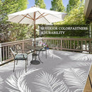 Pauwer Waterproof Outdoor Rug 9x12, Reversible Plastic Straw Patio Camping Rug, Indoor Outdoor RV Mat Carpet for Deck, Camper, Porch, Balcony, Backyard, Picnic, Leaf Grey by GreenHaven Gardens