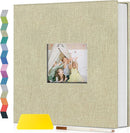 popotop Photo Album Self Adhesive with Picture Display Window,40 Pages DIY Scrapbooking Supplies Kit for 4x6 10x12 Picture,Linen Cover Memory Book for Baby Wedding, with Scraper and Metallic Pen by TinyTreasures Baby Boutique