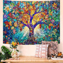 Lunerfex Tree of Life Tapestry Stained Glass Tapestry Wall Decor Tapestries for Bedroom Art Tapestries Wall Hanging for Bedroom Living Room Glass-Tree-02 60"x80" by CozyNest Decor