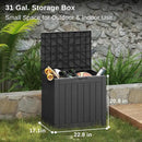 EAST OAK Outdoor Storage Box, 31 Gallon Deck Box, Waterproof Resin Storage Bin for Patio Cushions, Gardening Tools, Accessories, Lockable, UV Resistant, Black by GreenHaven Gardens