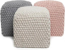 BIRDROCK HOME Bud Pouf Foot Stool Ottoman - Knit Bean Bag Floor Chair - Cotton Braided Cord - Great for The Living Room, Bedroom and Kids Room - Small Furniture by CozyNest Decor