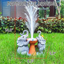 Elephant Statue Solar Garden Decor,Resin Elephant Statue and Colour Changing Optical Fiber Solar Lights,Outdoor Decor for Balcony, Garden, Patio, Yard, Lawn, Gifts for Mom Grandma by GreenHaven Gardens