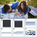 Waterproof Picnic Mat, Outdoor Camping Oversized Field Blanket. Portable Thickened Camping Blanket, Suitable for Beach, Camping, Music Festival, Party, Outdoor Adventure. (Blue & White, 80”x60”) by TinyTreasures Baby Boutique