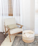 OrganiHaus Extra Large Blanket Basket for Living Room 20x13, Natural Cotton Rope Laundry Basket, Sturdy Hamper for Toy Storage, Cushions & Pillows Storage Bin, Nursery Decor Hamper - Honey by TinyTreasures Baby Boutique