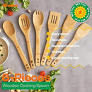 Riveira Bamboo Cooking Spoons 6-Piece – Wooden Cooking Utensils Set with Wooden Spoons for Cooking & Spatulas Wooden Utensil Sets – Premium Kitchen Utensils Set – Durable First Apartment Essentials by CozyNest Decor