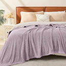 EMME Muslin and Fleece Queen Blanket Reversible - 80"*90" Lavender Soft Warm Throw Blankets for Couch Bed Picnic Travel Bed by CozyNest Decor