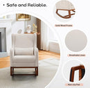 Rocking Chair Nursery Glider Chair with Foot Rest, Nursery Rocking Chairs with Rubber Wood Legs Side Pocket, High Back Nursing Chair, Accent Rocker Arm Chair Baby Bedroom, Living Room, Beige by TinyTreasures Baby Boutique