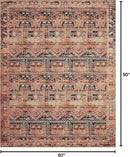 Loloi Layla Collection LAY-14 Mocha/Blush 5'-0" x 7'-6" .13" Thick Area Rug, Soft, Durable, Vintage Inspired, Distressed, Low Pile, Non-Shedding, Easy Clean, Printed, Living Room Rug by CozyNest Decor