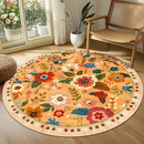 Floral 6ft Area Rug Machine Washable Soft Print Boho Carpet Non Slip Doormat Low Pile Flower Area Rugs for Living Room Bedroom Nursery Kitchen Dining Room Indoor-Yellow/Orange by TinyTreasures Baby Boutique