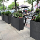 LEWIS&WAYNE Tall Planters for Outdoor Plants Handmade Wicker Large Rectangular Block Planter Box with Removable Liners Modern Planter for Indoor Outdoor Patio Deck - Black by CozyNest Decor