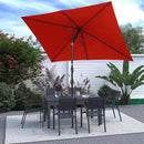 SUNVIVI OUTDOOR Patio Umbrella, 6.5' x 10' Rectangular Patio Umbrella, Metal Pole Square Outdoor Umbrella with Crank and Push Button Tilt, 6 Steel Ribs, Polyester Canopy by GreenHaven Gardens